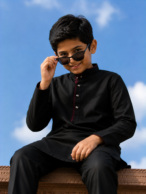 Ayaan – Midnight Black Shalwar Kameez