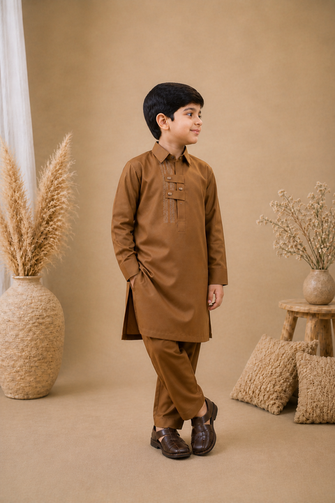 Ayaan – Caramel Brown Shalwar Kameez