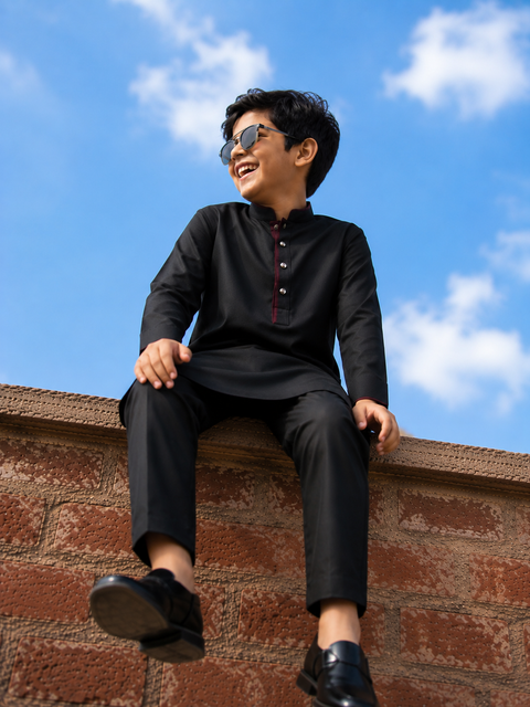 Ayaan – Midnight Black Shalwar Kameez