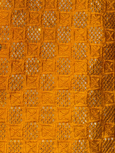 Royal Mustard Zari Silk Ensemble