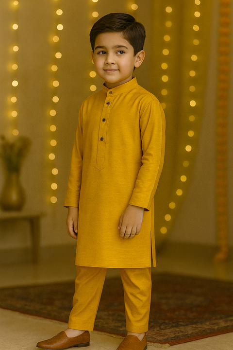 Golden Silk Kurta Pajama