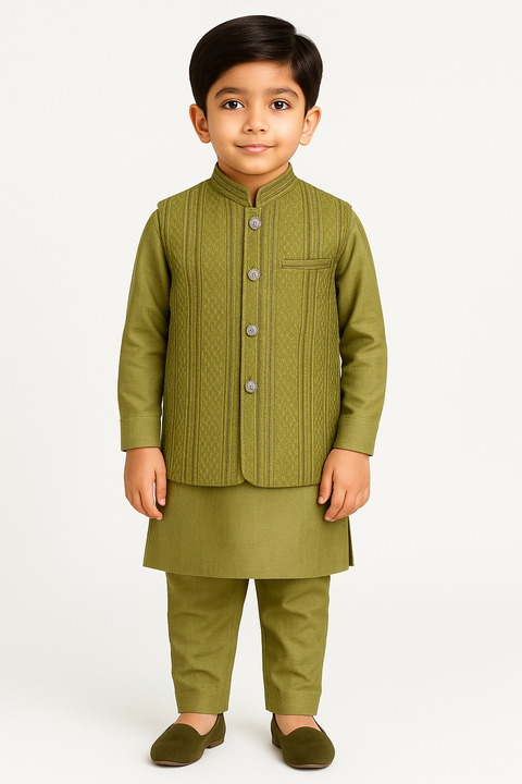 Elegant Olive Royal Kids Set