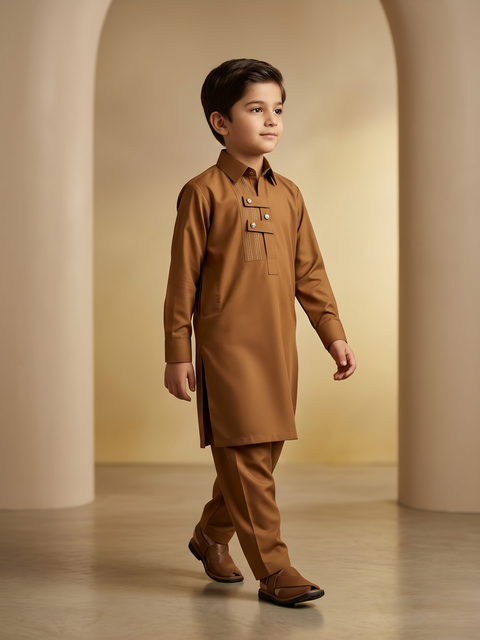 Ayaan – Caramel Brown Shalwar Kameez