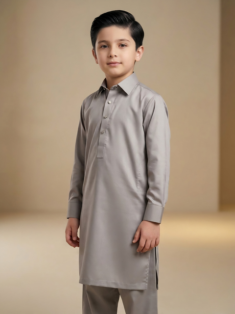 Ayaan – Classic Grey Shalwar Kameez