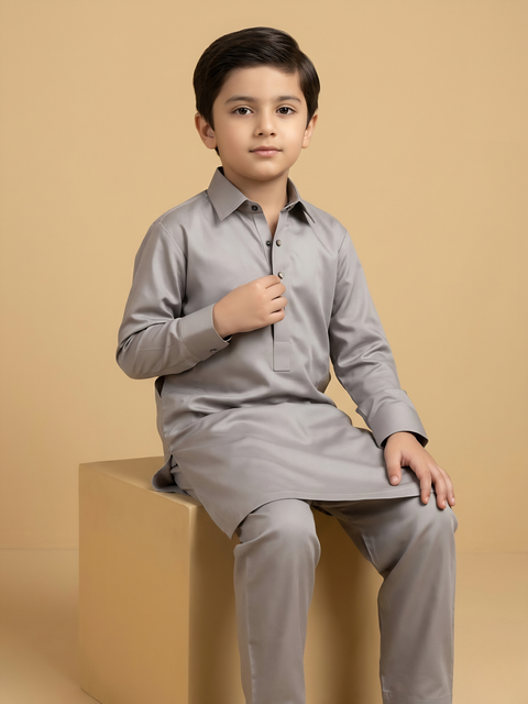 Ayaan – Classic Grey Shalwar Kameez