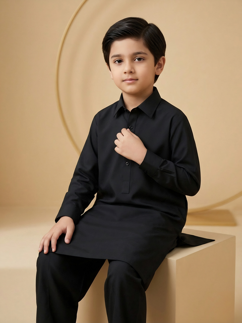 Ayaan – Charcoal Black Shalwar Kameez