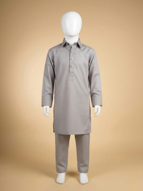 Ayaan – Classic Grey Shalwar Kameez