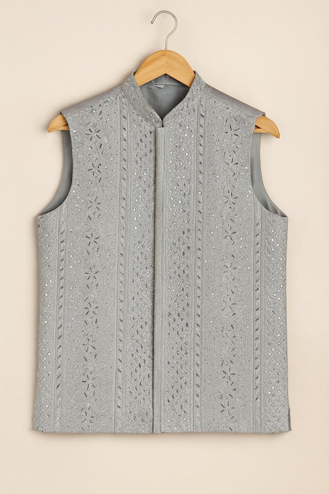 Regal Silver Handcrafted Waistcoat