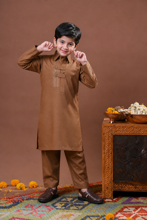 Ayaan – Caramel Brown Shalwar Kameez