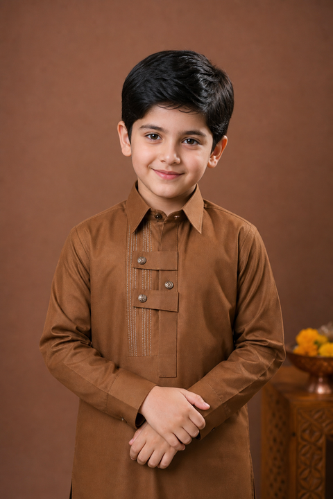 Ayaan – Caramel Brown Shalwar Kameez