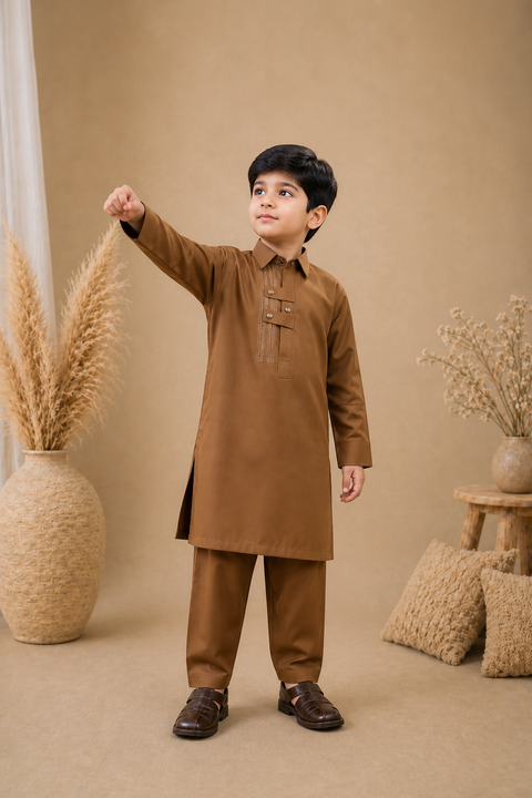 Ayaan – Caramel Brown Shalwar Kameez